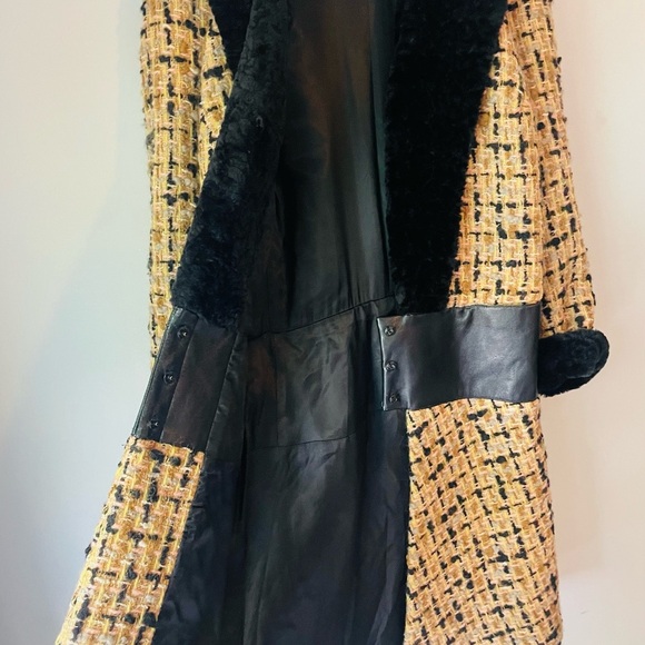 Mayle Vintage Tweed Black and Tan Coat RARE - Picture 9 of 9